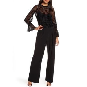 Julia Jordan Polka Dot Long Sleeve Jumpsuit Sz 16